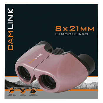 CL-HOBBY821P 8x21 mm roze verrekijker Verpakking foto